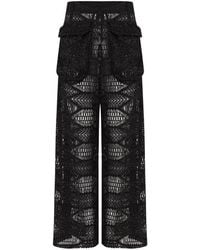 Amir Slama - X Jade Picon Crochet Pocket Palazzo Pants - Lyst