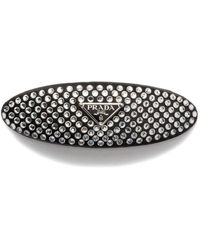 Prada - Satin And Crystal Hair Clip - Lyst