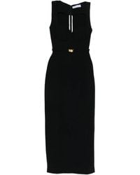 ROWEN ROSE - Vestido largo con satén y cinturón - Lyst