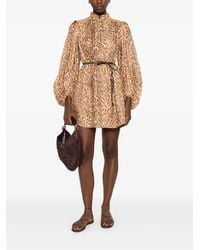 Zimmermann - Abito Corto Cascadian Leopardato - Lyst