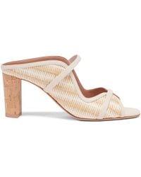 Malone Souliers - Striped Raffia Norah Heeled Sandals 70 - Lyst