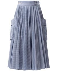 Sacai - Gestreepte Plooirok - Lyst