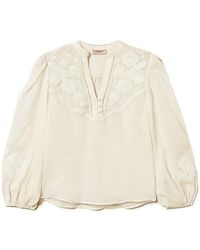 Twinset - Embroidered Long-Sleeve Blouse - Lyst