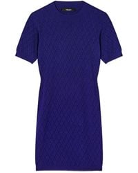Versace - Mini-Jurk Met Korte Mouwen En V-Patroon - Lyst