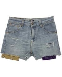 HTC - Distressed Bandana-Insert Shorts - Lyst