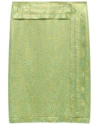 Marni - Silk Cloqué Midi Skirt With Panel Detail - Lyst