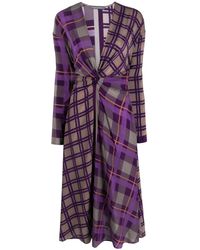 Alberta Ferretti - チェック ドレス - Lyst