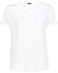 Kiton - T-Shirt aus Seide mit V-Ausschnitt - Lyst