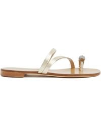 Giuseppe Zanotti - Febe Carre Embellished-Toe Leather Sandals - Lyst