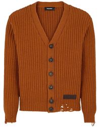DSquared² - Distressed V-Neck Cardigan - Lyst