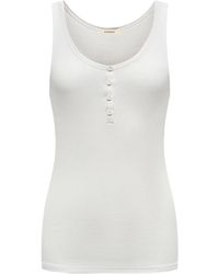12 STOREEZ - Ribbed Cotton Henley Top - Lyst