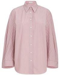Brunello Cucinelli - Striped Cotton-Poplin Shirt - Lyst