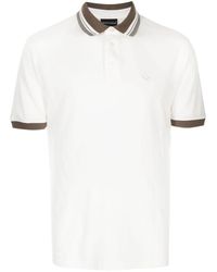 Emporio Armani - Logo-embroidered Piqué Polo Shirt - Lyst