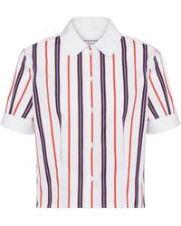 Thom Browne - Repp Gestreepte Popeline Blouse - Lyst