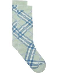 Burberry - Chaussettes À Carreaux En Jacquard - Lyst
