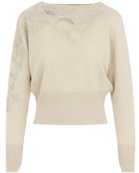 Ermanno Scervino - Lace-Embellished Cashmere Sweater - Lyst