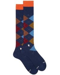 Gallo - Argyle-Pattern Knee-High Socks - Lyst