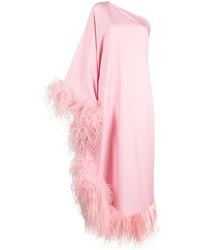 ‎Taller Marmo - Gina Feather-trimmed Silk-chiffon Mini Dress - Lyst