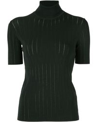 Calvin Klein Top de manga corta con cuello alzado - Verde