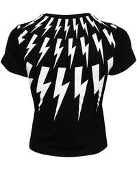 Neil Barrett - Fair Isle Thunderbolt Print T-Shirt - Lyst