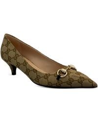 Gucci - Erin Horsebit Pumps Mit Monogrammmuster - Lyst