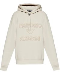 Emporio Armani - Con Cappuccio Di Cotone Logo - Lyst