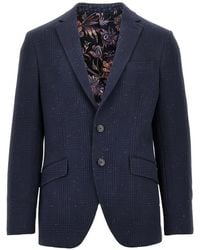 Etro - Checked Single-Breasted Blazer - Lyst