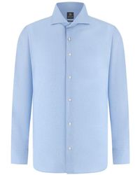 BOGGI - Slim Fit Houndstooth Cotton Shirt - Lyst