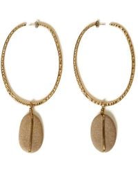 Twinset - Tone Stone-Embellished Hoop Earrings - Lyst