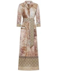Pierre Louis Mascia - Diomede Belted Midi Shirt Dress - Lyst