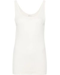 Saint Laurent - Scoop Neck Tank Top - Women's - Cotton/modal - Lyst