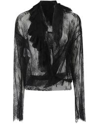 Alberta Ferretti - Lace Ruffled Shirt - Lyst
