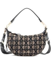 Liu Jo - Small Logo-Jacquard Half-Moon Shoulder Bag - Lyst