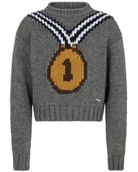 DSquared² - Intarsia-Knit Crew-Neck Sweater - Lyst