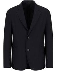 Emporio Armani - 3D-Patterned Single-Breasted Blazer - Lyst