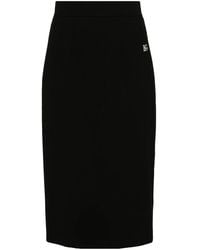 Dolce & Gabbana - Virgin Wool Pencil Midi Skirt - Lyst