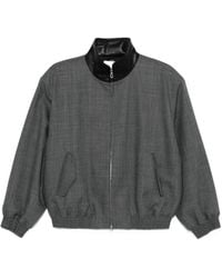Sandro - Leather-Collar Wool Jacket - Lyst