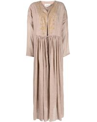 Bambah - Embroidered Linen Kaftan Dress - Lyst