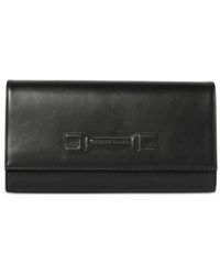 Elisabetta Franchi - Embossed-Logo Leather Clutch Bag - Lyst