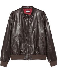 Brunello Cucinelli - Leather Zip Jacket - Lyst