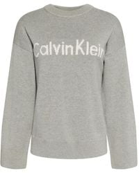 Calvin Klein - Logo-Intarsia Crew-Neck Sweater - Lyst