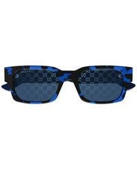 Gucci - Gg Monogram Rectangle-Frame Sunglasses - Lyst