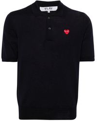 COMME DES GARÇONS PLAY - Logo-patch Knitted Polo Shirt - Lyst