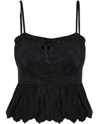 LoveShackFancy - Top bordado con volantes - Lyst