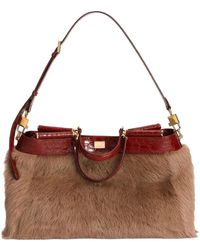 Dolce & Gabbana - My Sicily Shearling And Alligator Handbag - Lyst