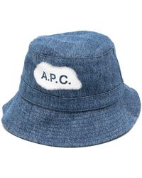 A.P.C. - Logo-print Denim Bucket Hat - Lyst
