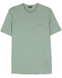 Zegna - Logo-embroidered Cotton T-shirt - Lyst