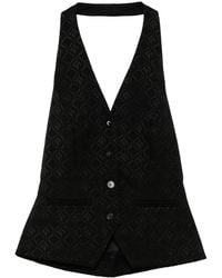 Marine Serre - Moon Diamond-Jacquard Halterneck Top - Lyst