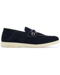 Ferragamo - Deconstructed Gancini-detailed Suede Loafers - Lyst