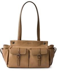 Prada - Route Medium Leather Tote Bag - Lyst